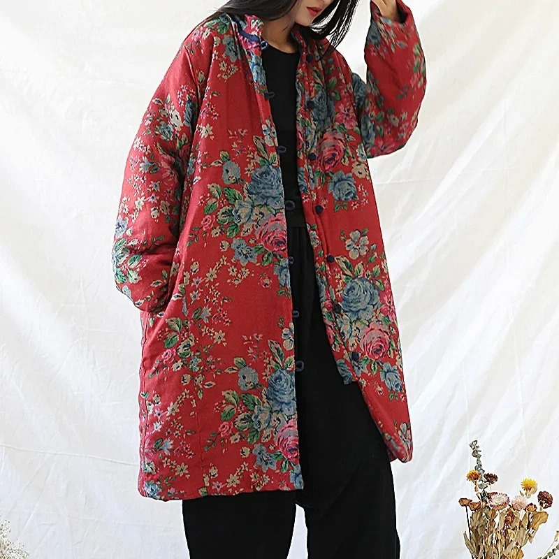 Clothing Style Winter - Chinese Style Clothing Warm Cotton Print
