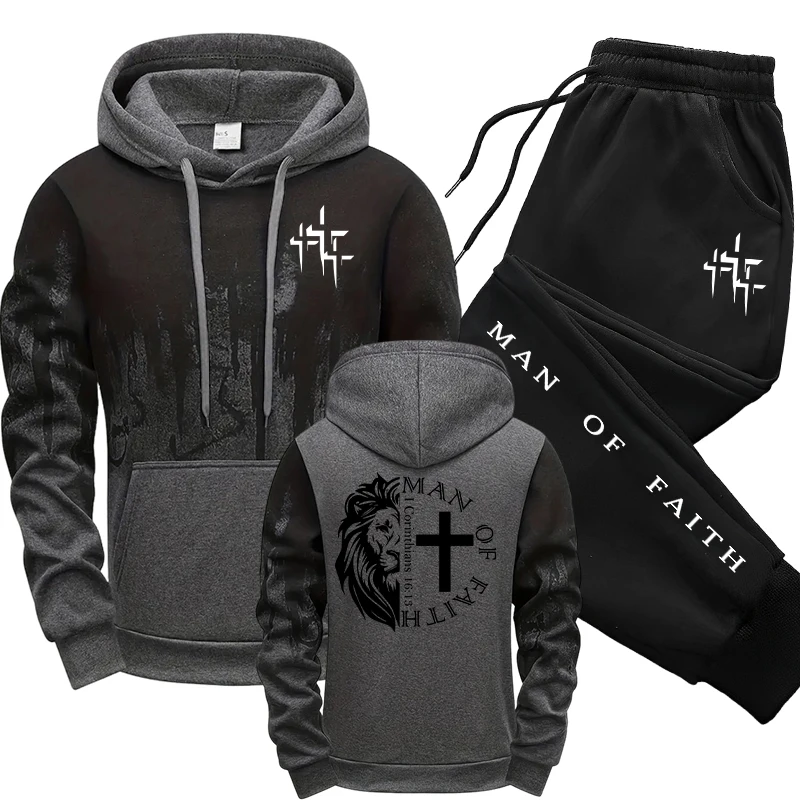 Man of Faith Pattern Men's Set - огляд і ціна Winter Clothing For