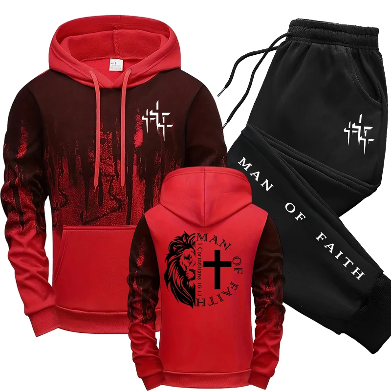 Man of Faith Pattern Men's Set - огляд і ціна Winter Clothing For